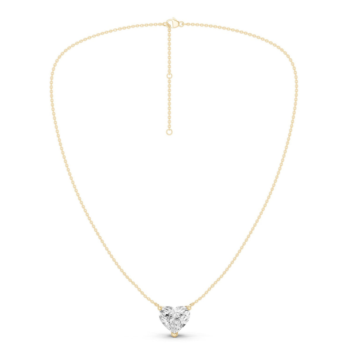 Heart Solitaire Pendant Necklace Medium