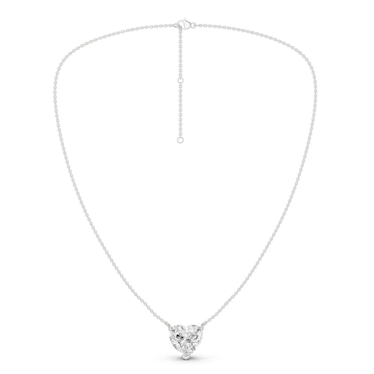 Heart Solitaire Pendant Necklace Large