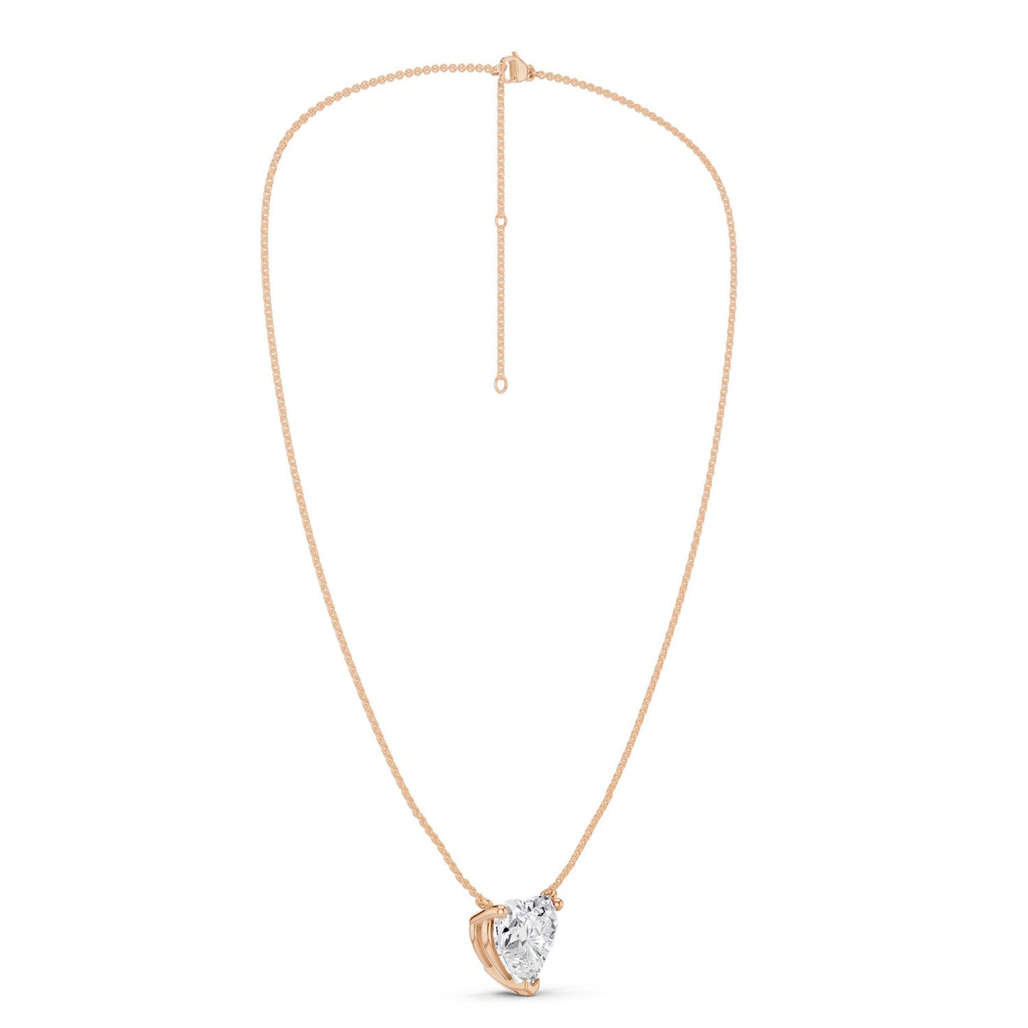Heart Solitaire Pendant Necklace Large