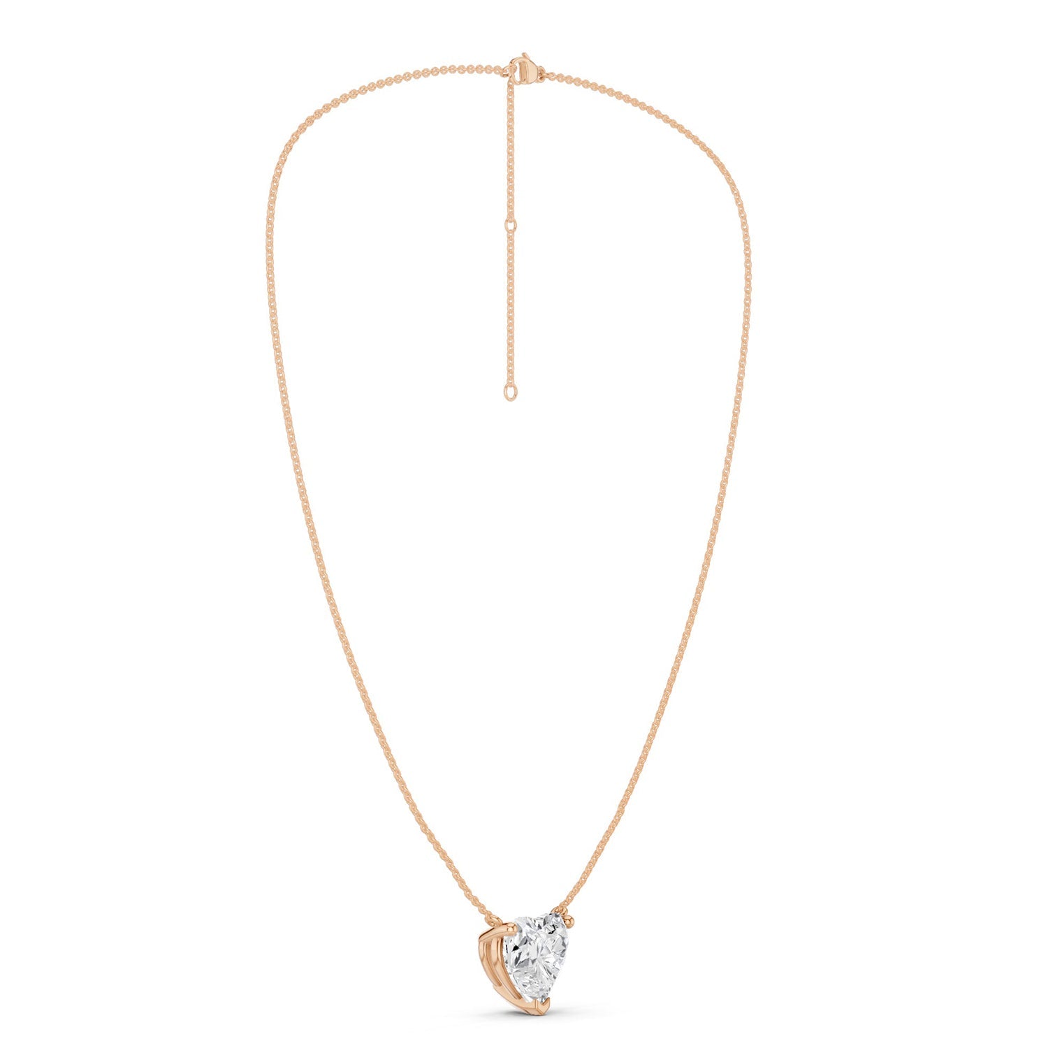 Heart Solitaire Pendant Necklace Large
