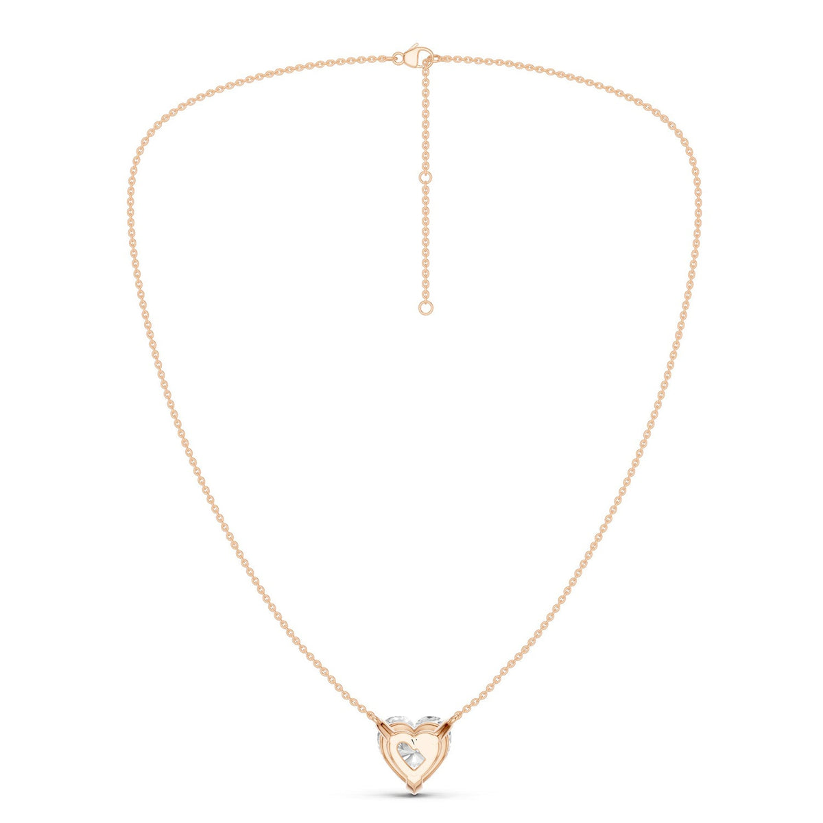 Heart Solitaire Pendant Necklace Large