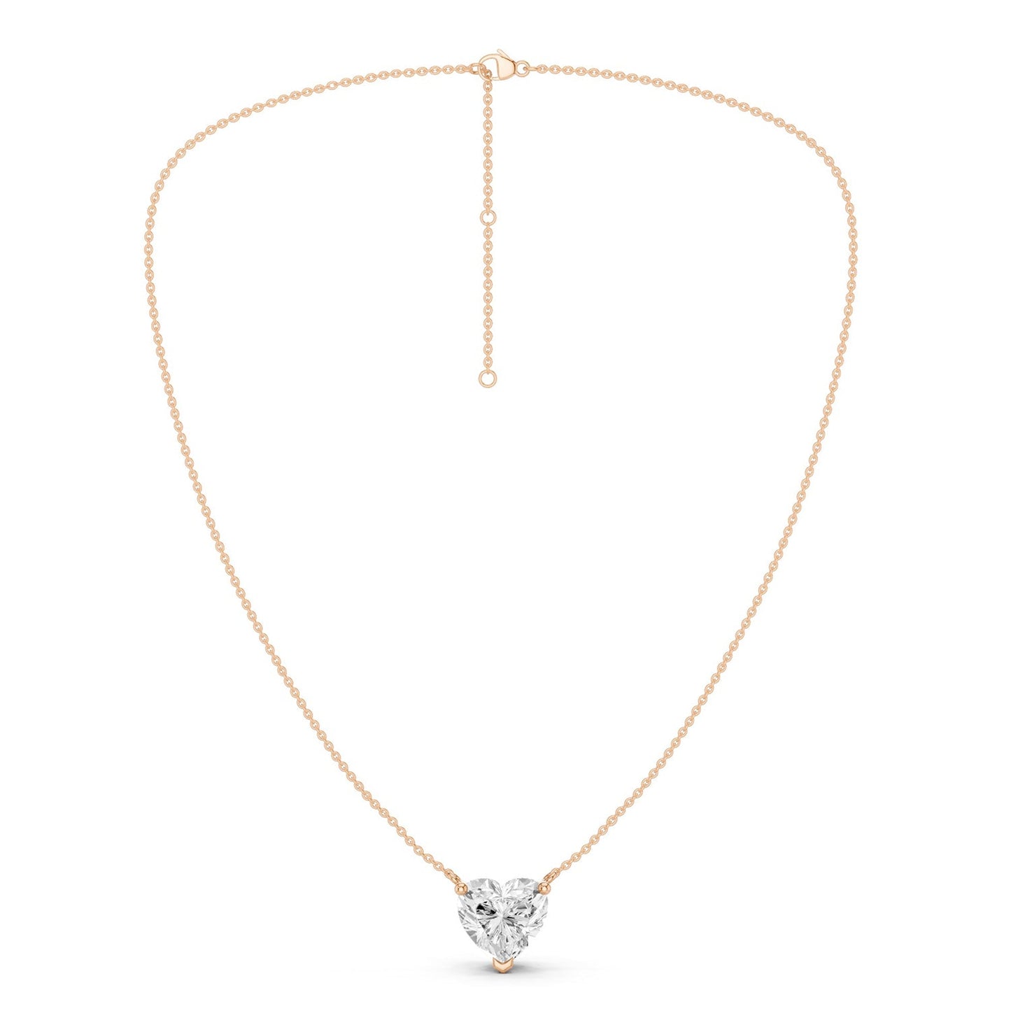 Heart Solitaire Pendant Necklace Large