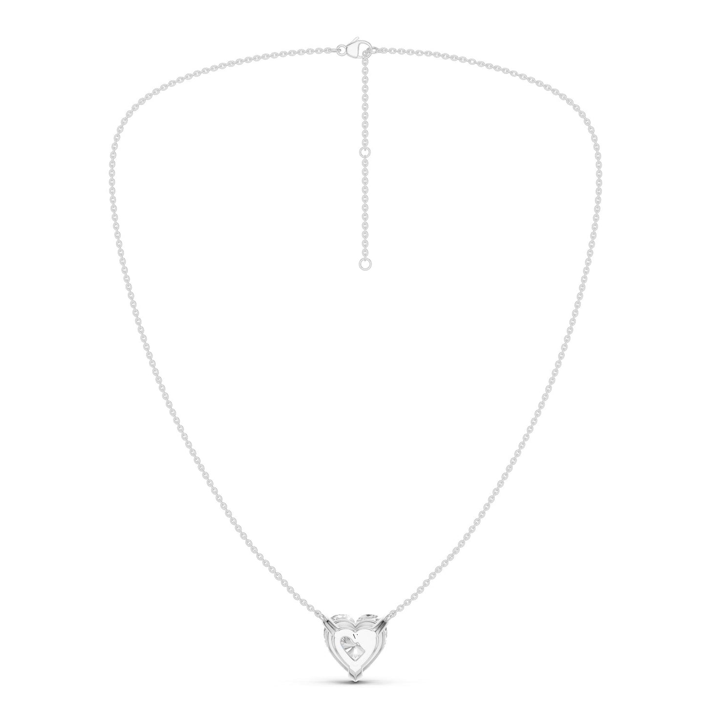 Heart Solitaire Pendant Necklace Large