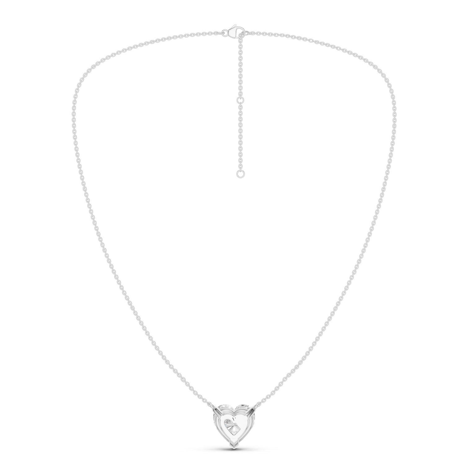 Heart Solitaire Pendant Necklace Large