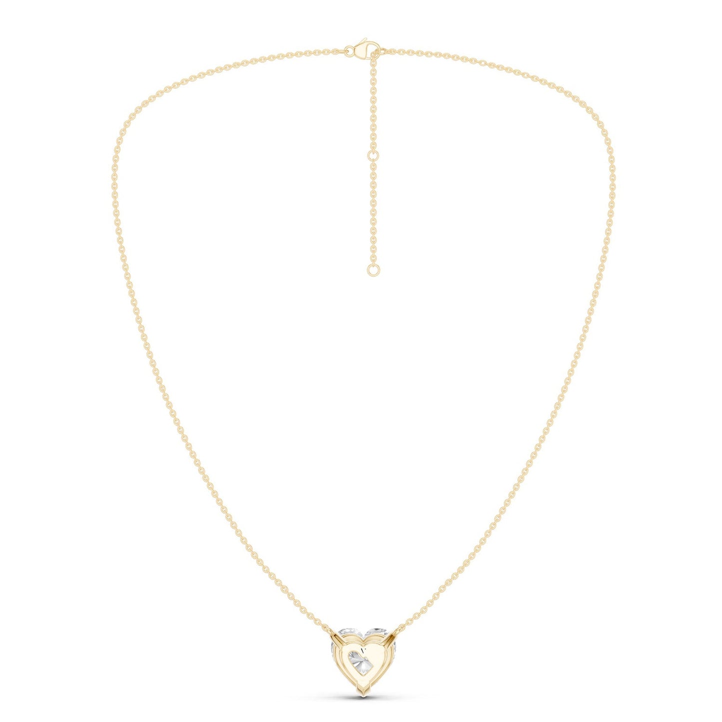 Heart Solitaire Pendant Necklace Large