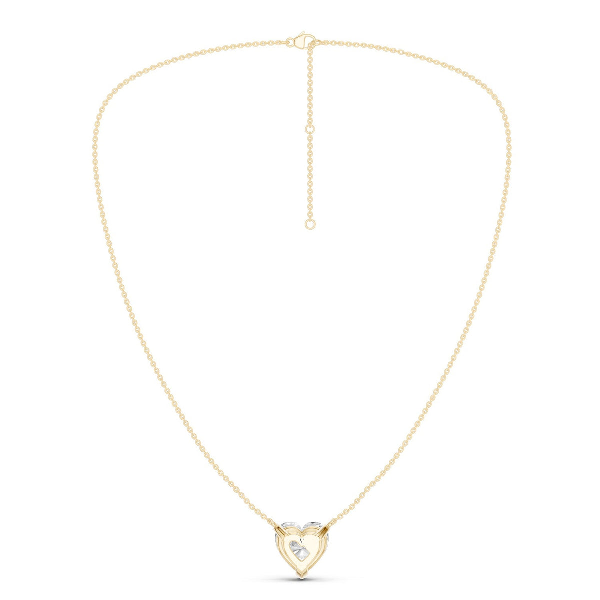 Heart Solitaire Pendant Necklace Large