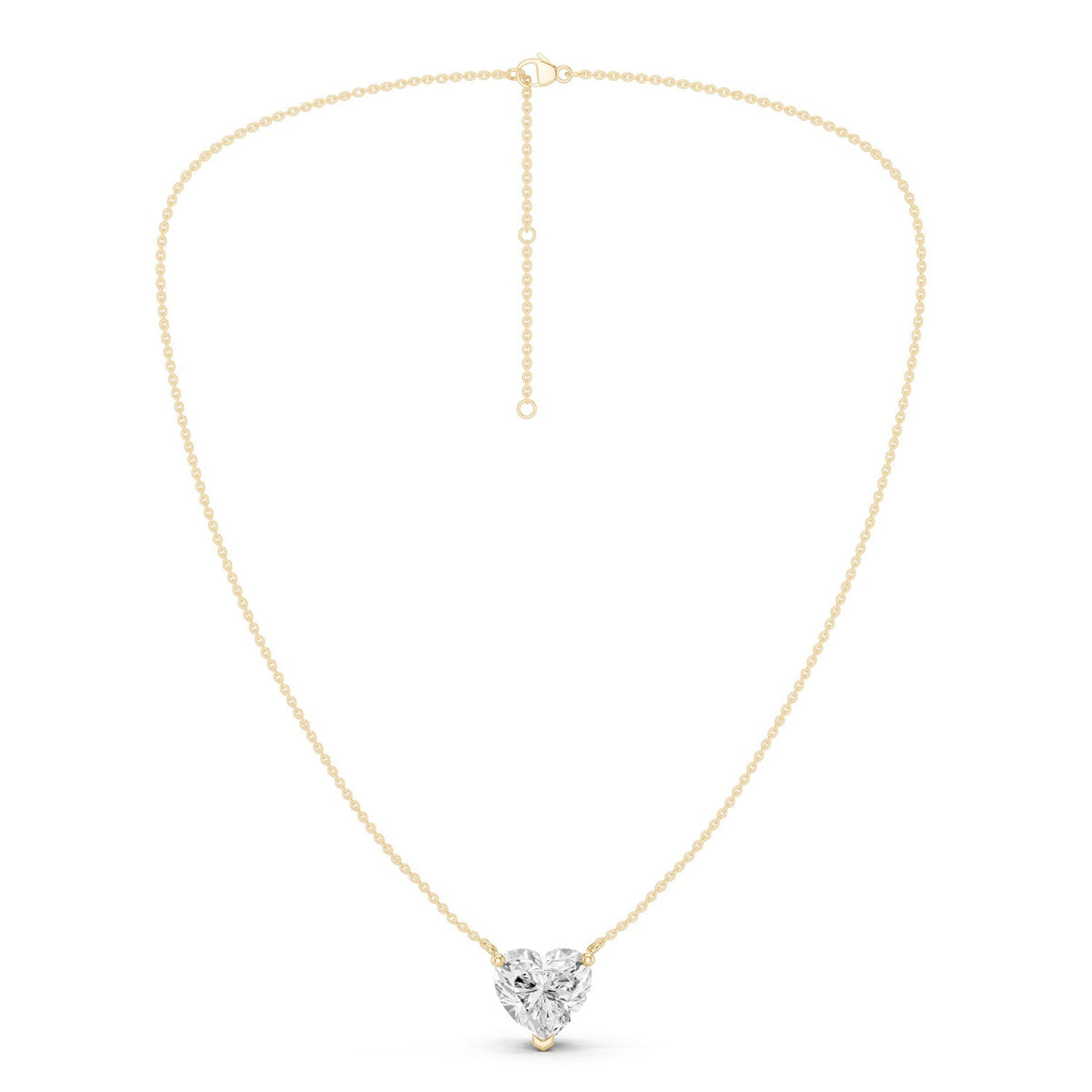 Heart Solitaire Pendant Necklace Large