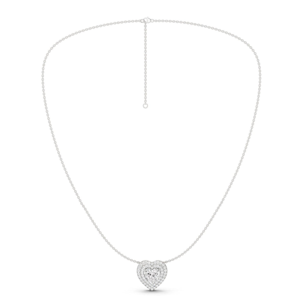 Quaint Double Halo Heart Pendant