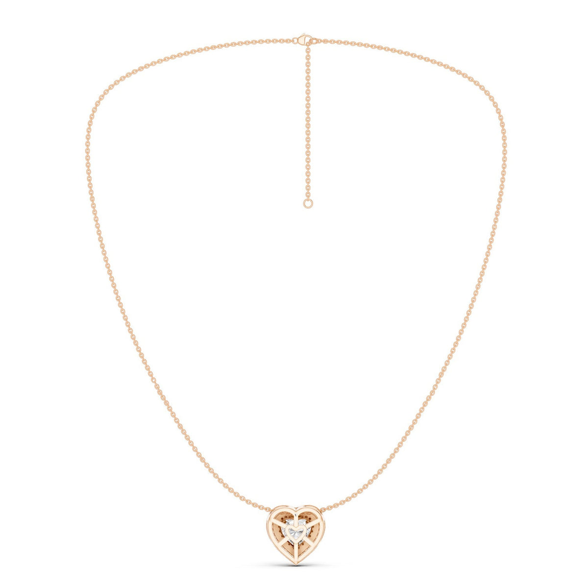 Quaint Double Halo Heart Pendant