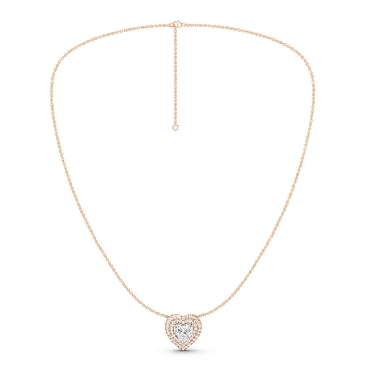Quaint Double Halo Heart Pendant