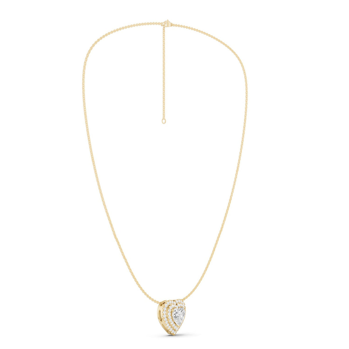 Quaint Double Halo Heart Pendant