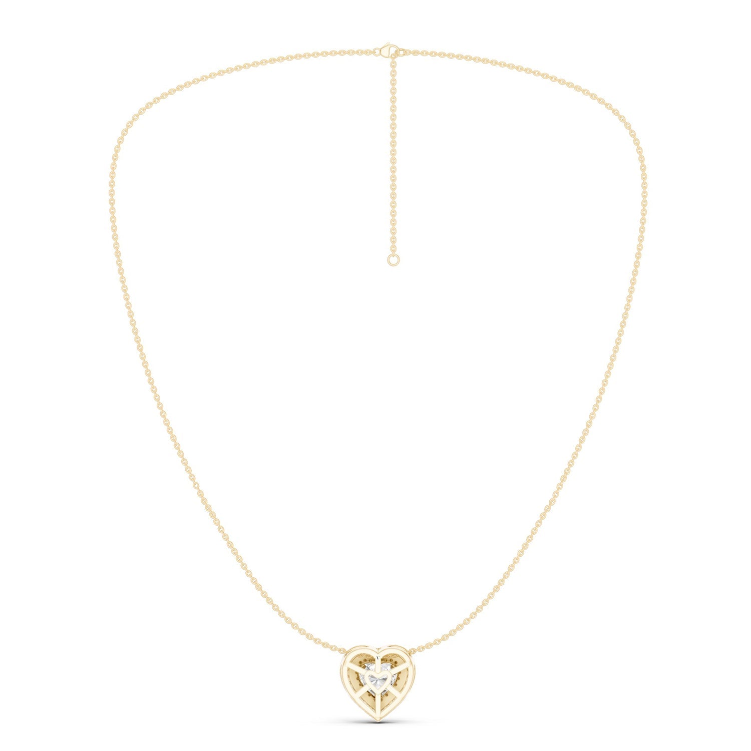 Quaint Double Halo Heart Pendant