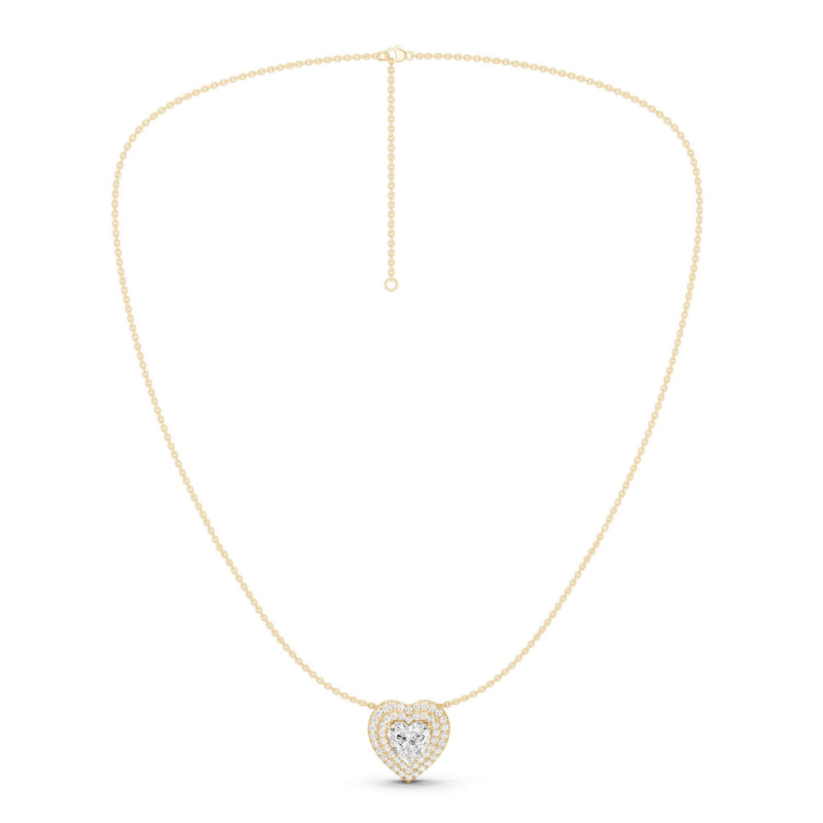 Quaint Double Halo Heart Pendant