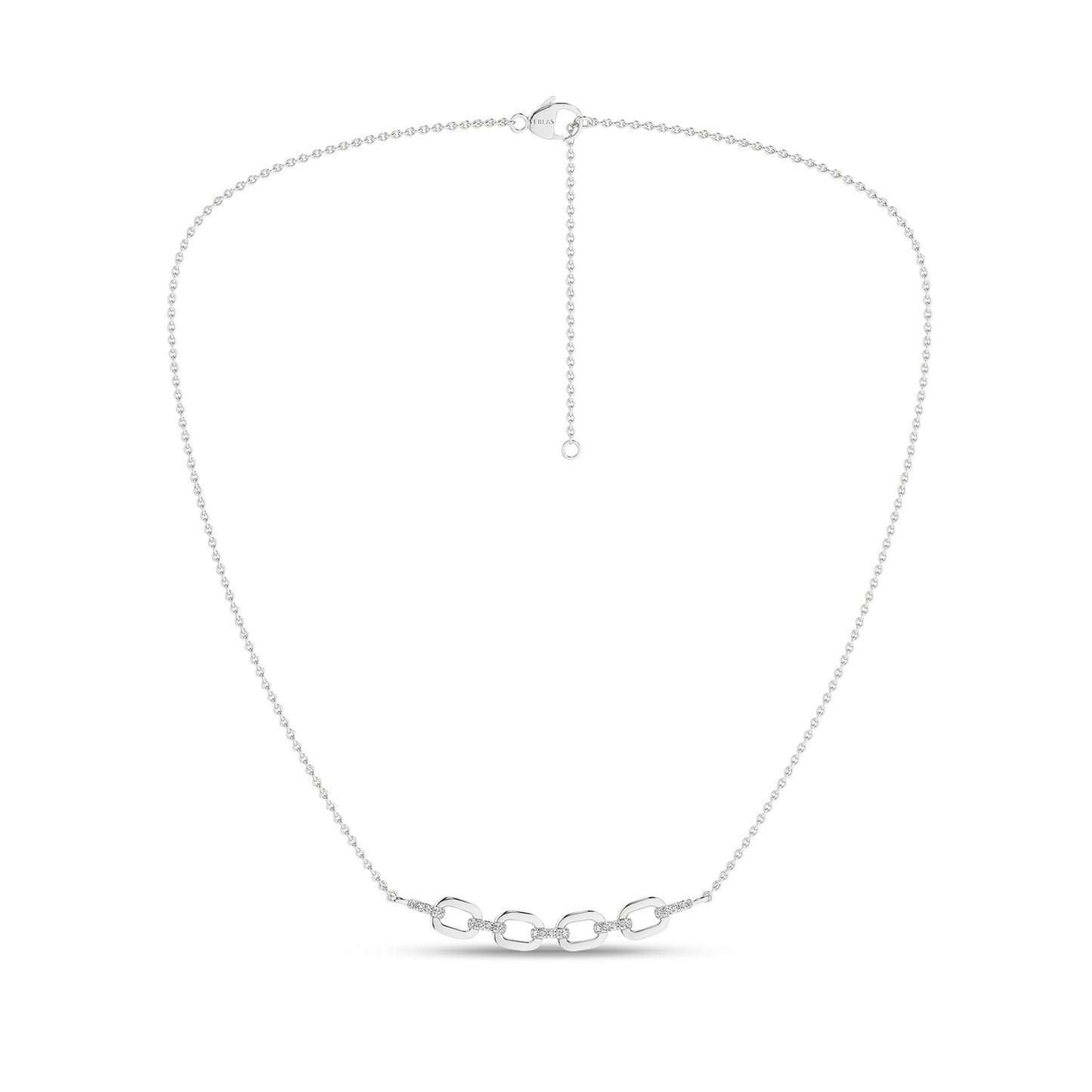 Together Forever 4-Gold Links Diamond Necklace