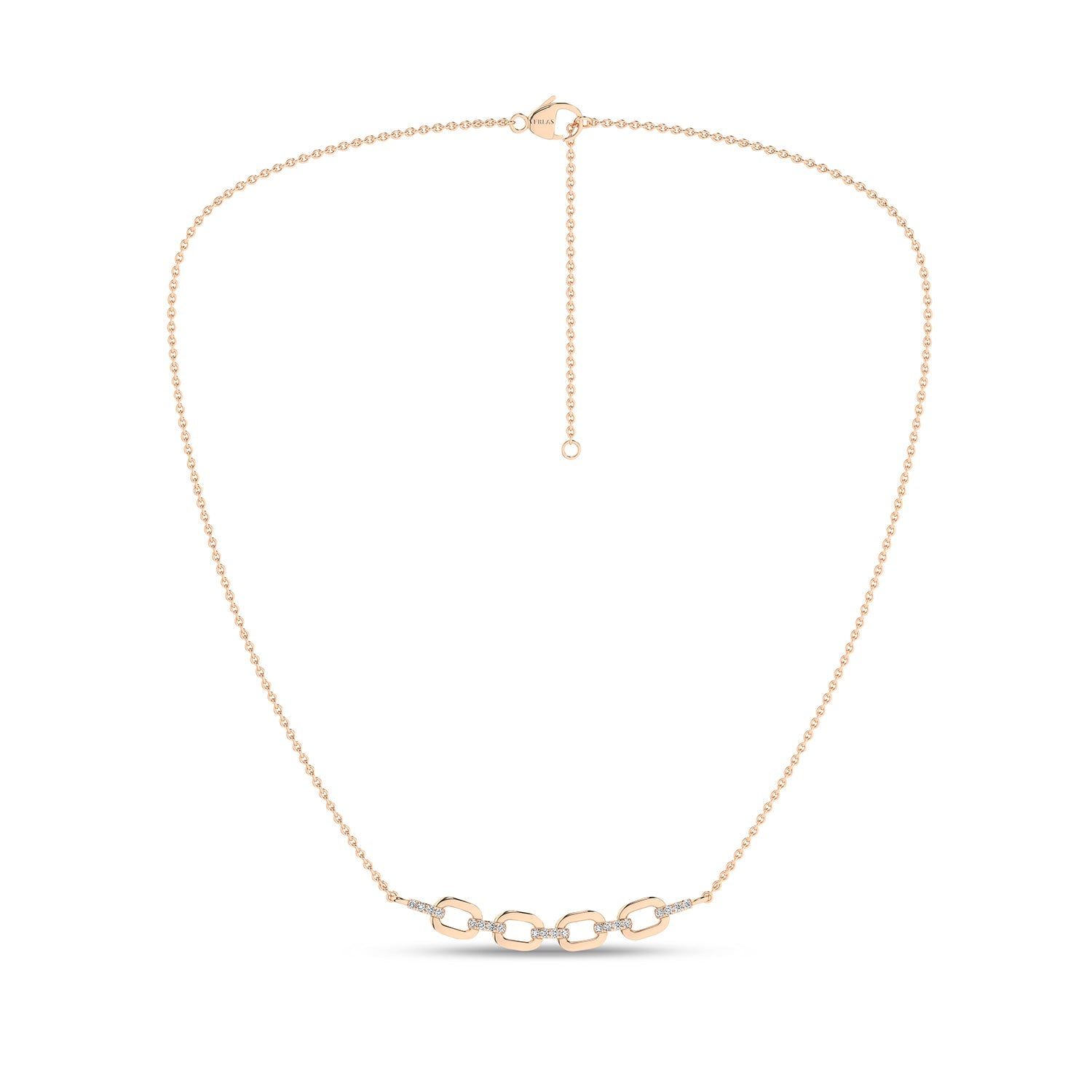 Together Forever 4-Gold Links Diamond Necklace