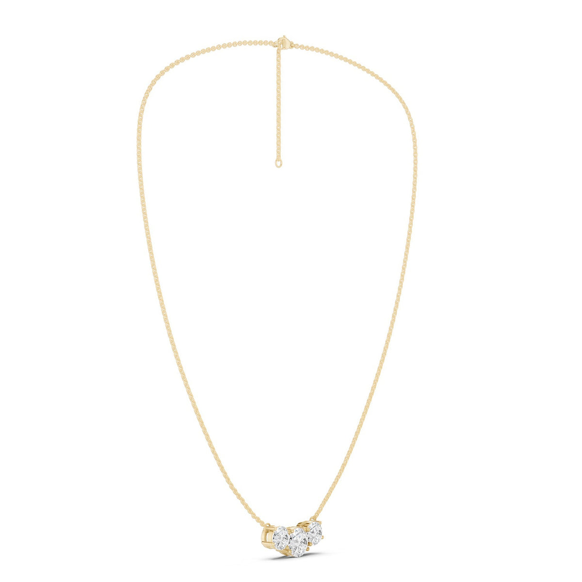 3-Stone Diamond Necklace
