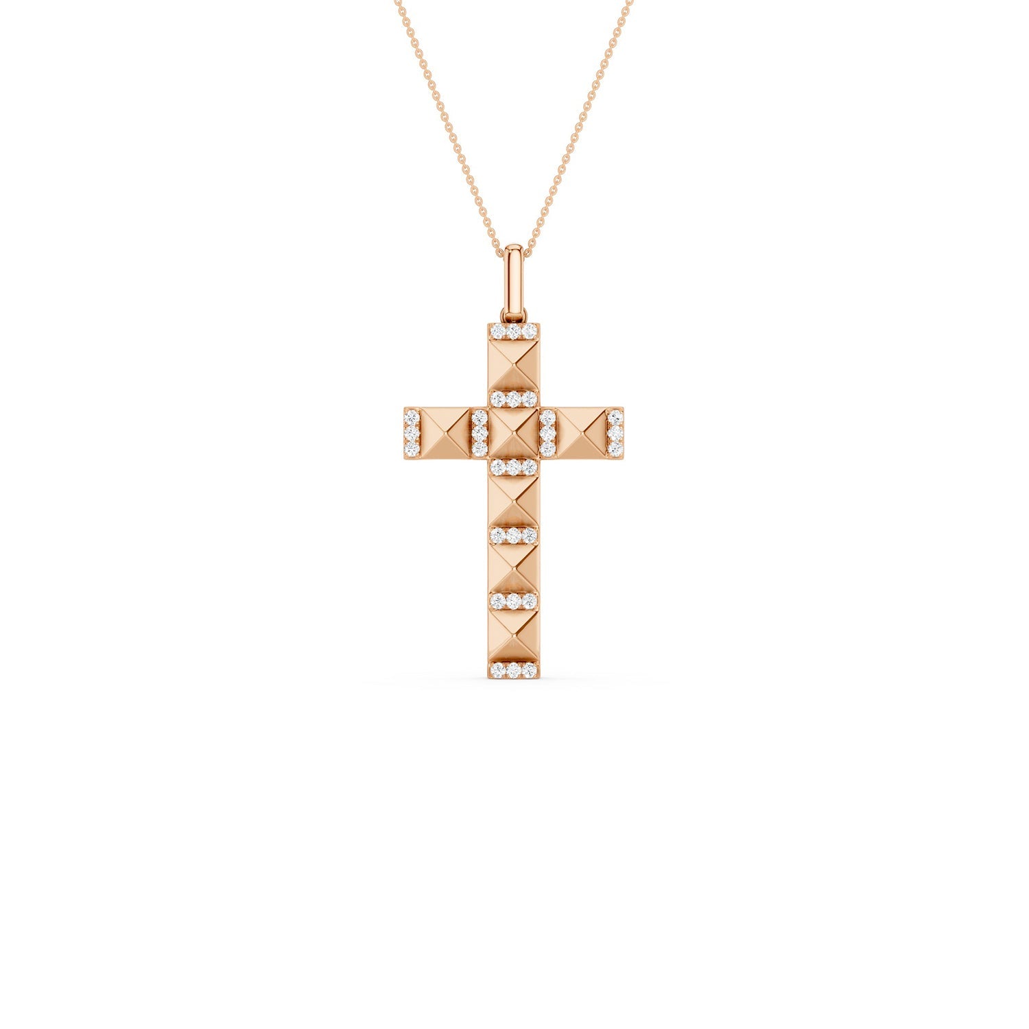 Pyramid Cross Pendant Necklace
