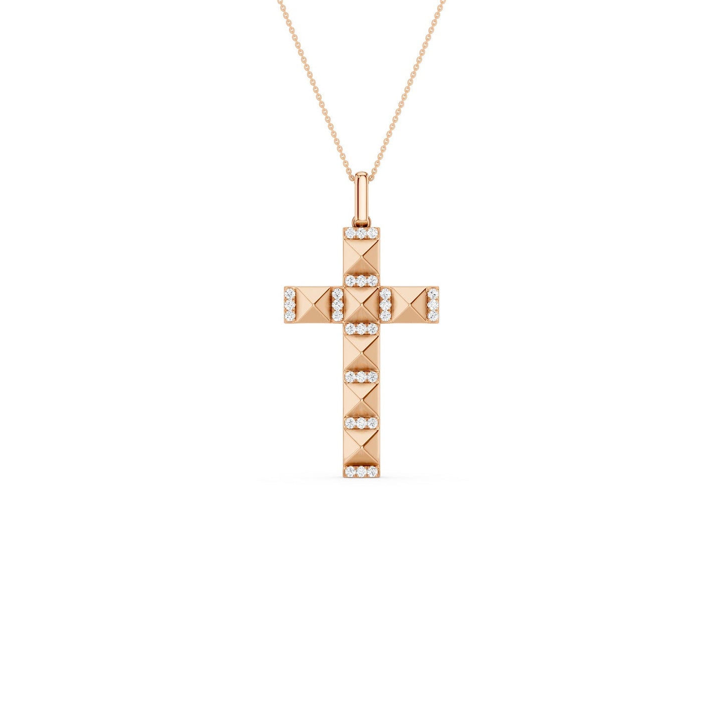 Pyramid Cross Pendant Necklace