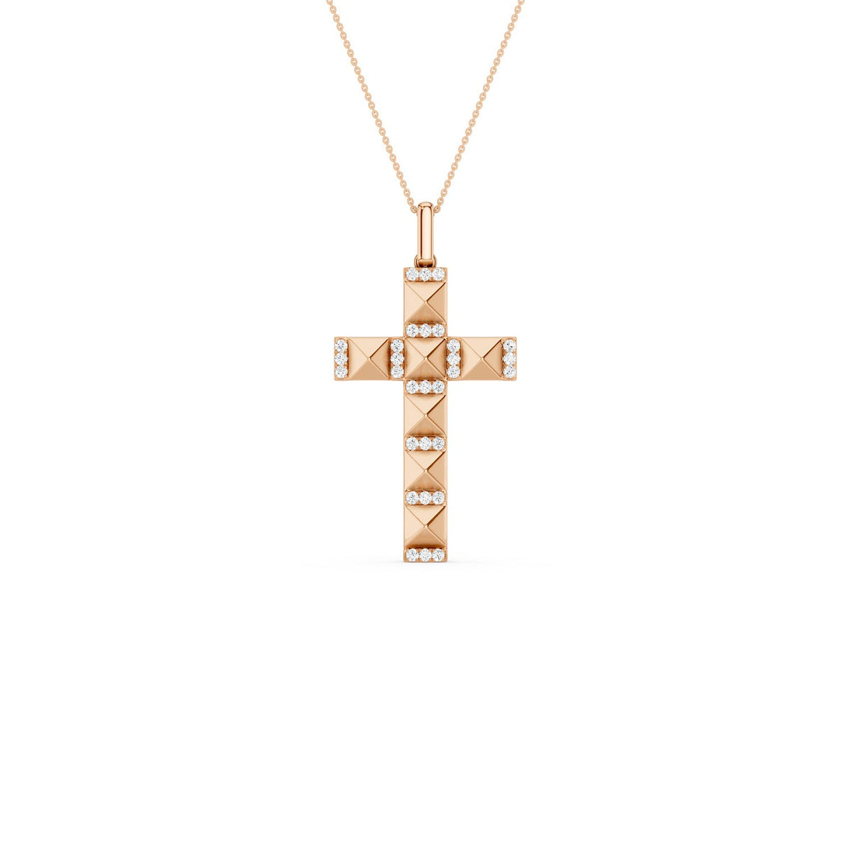 Pyramid Cross Pendant Necklace