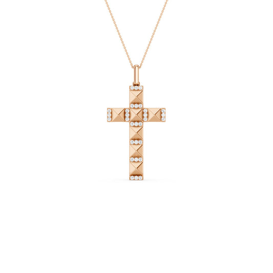 Pyramid Cross Pendant Necklace