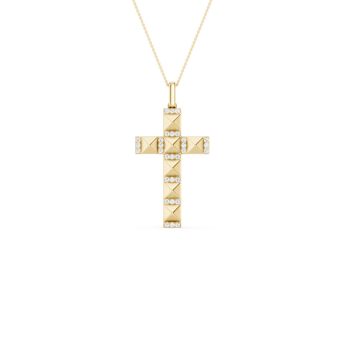 Pyramid Cross Pendant Necklace