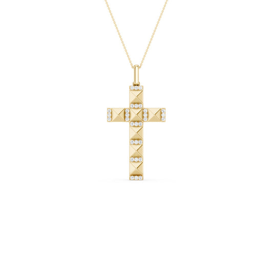 Pyramid Cross Pendant Necklace