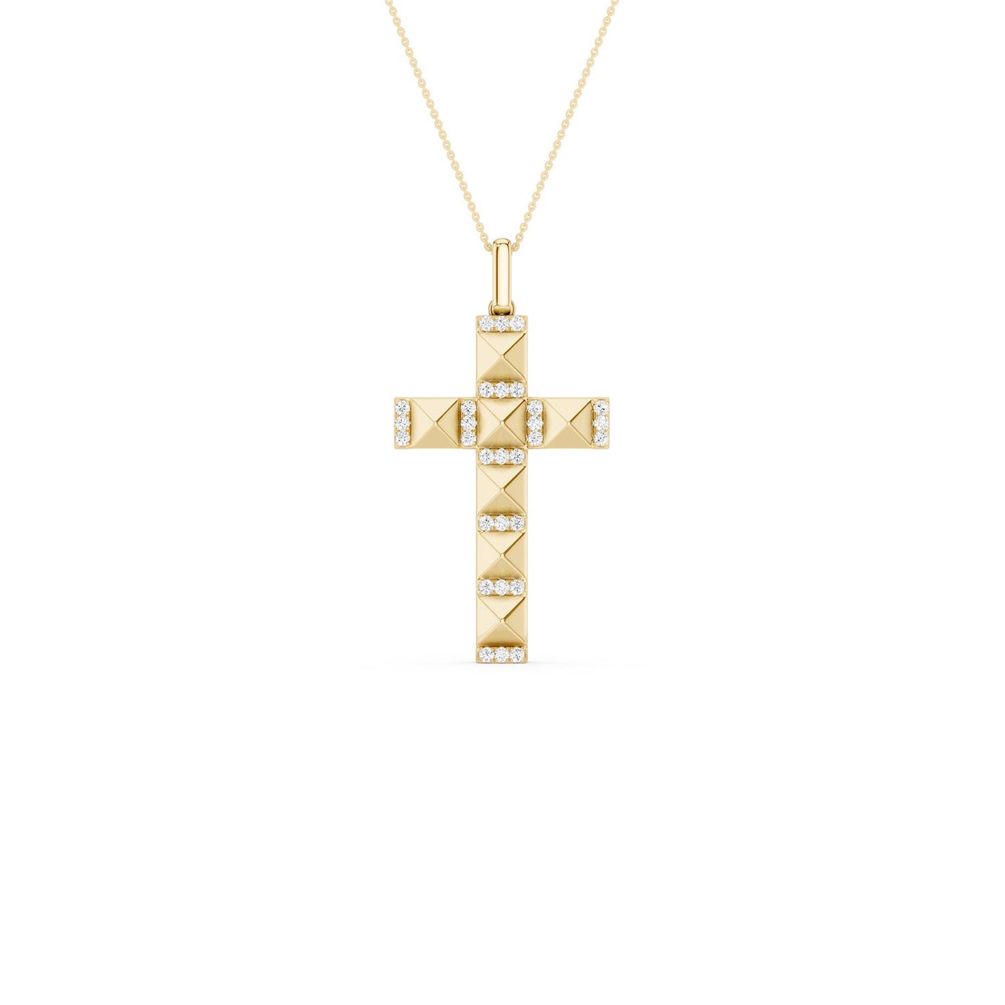 Pyramid Cross Pendant Necklace