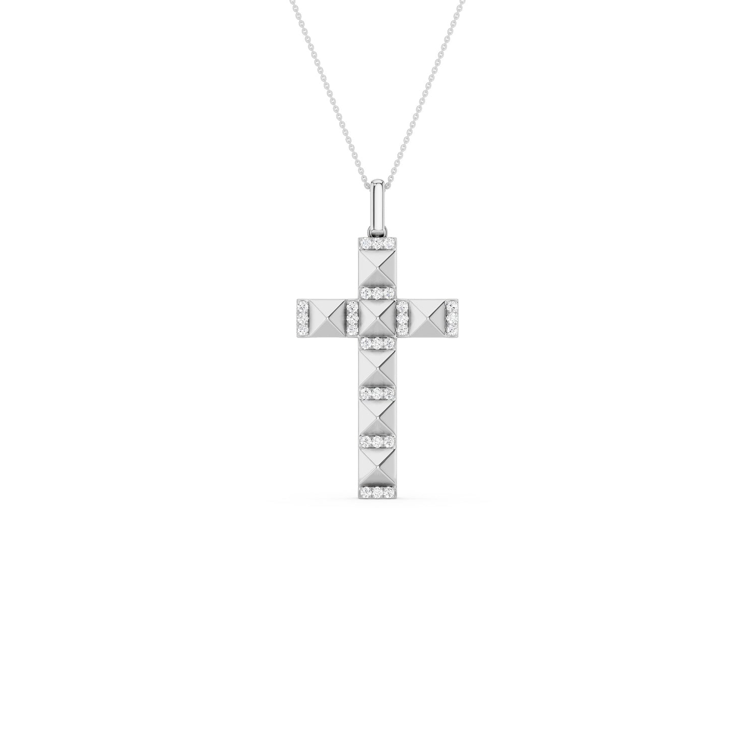 Pyramid Cross Pendant Necklace