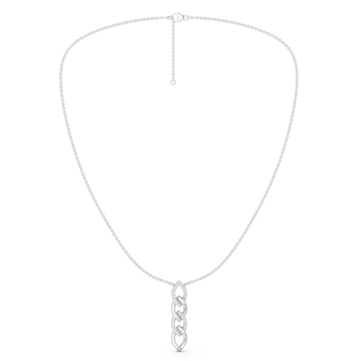 Alternating Cascading Diamond Waterfall Necklace