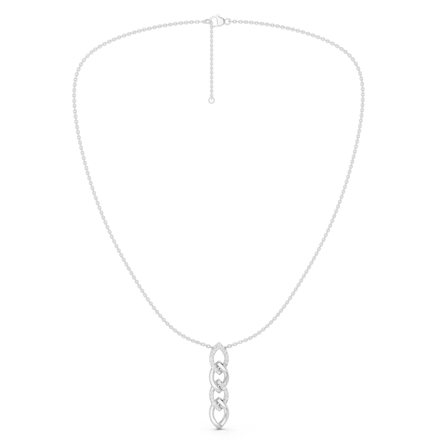 Alternating Cascading Diamond Waterfall Necklace