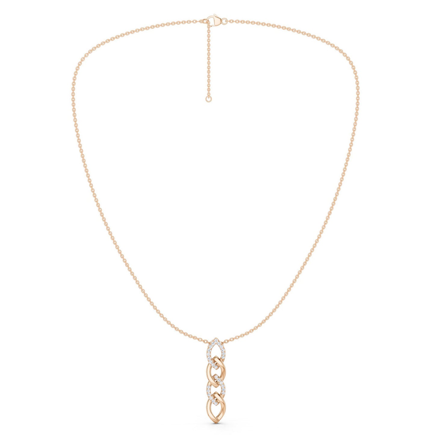 Alternating Cascading Diamond Waterfall Necklace
