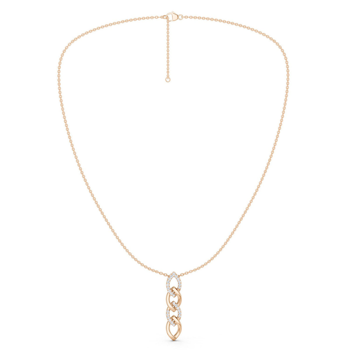 Alternating Cascading Diamond Waterfall Necklace