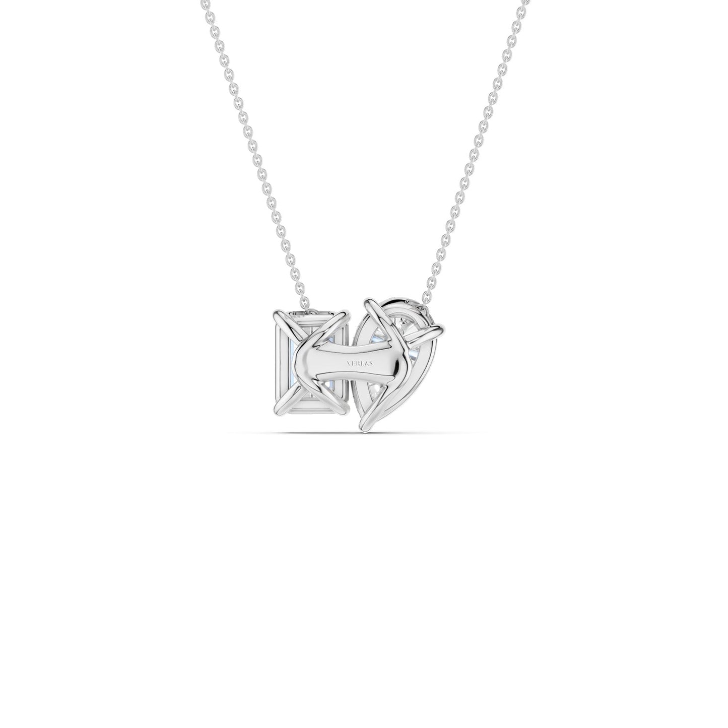 Pear-Emerald Diamond Two-Stone Necklace