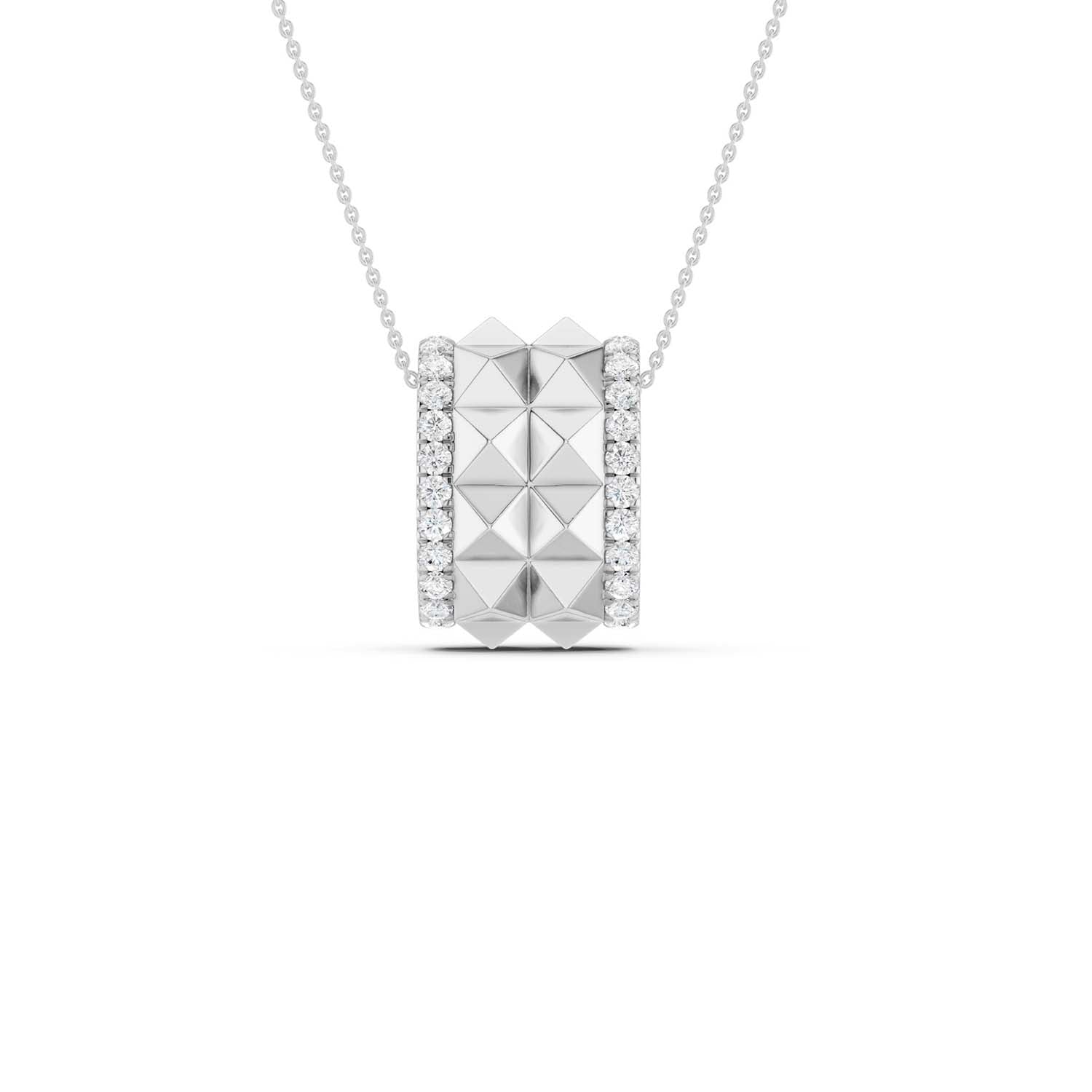 Two-Tier Pyramid Spiked Pendant Necklace