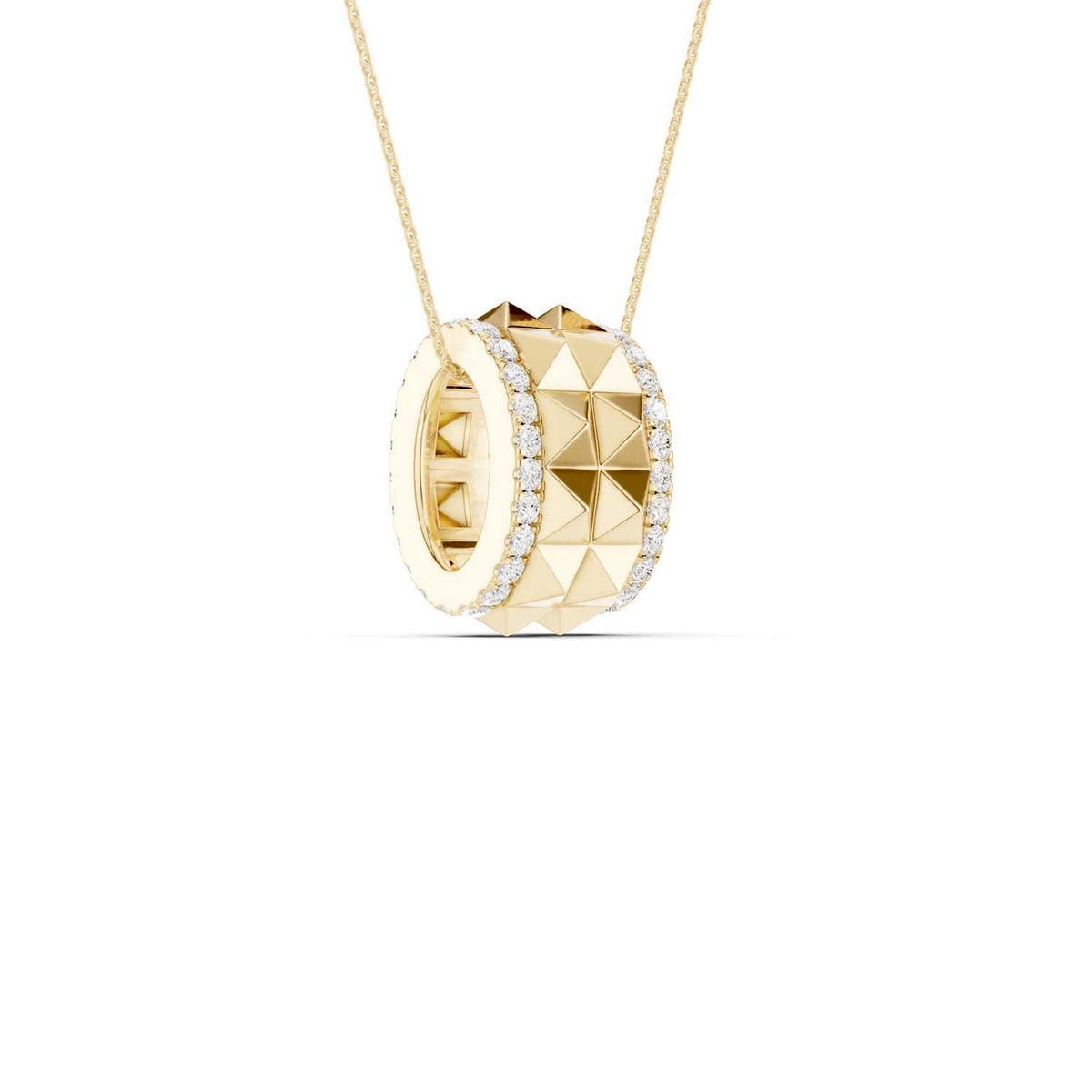 Two-Tier Pyramid Spiked Pendant Necklace