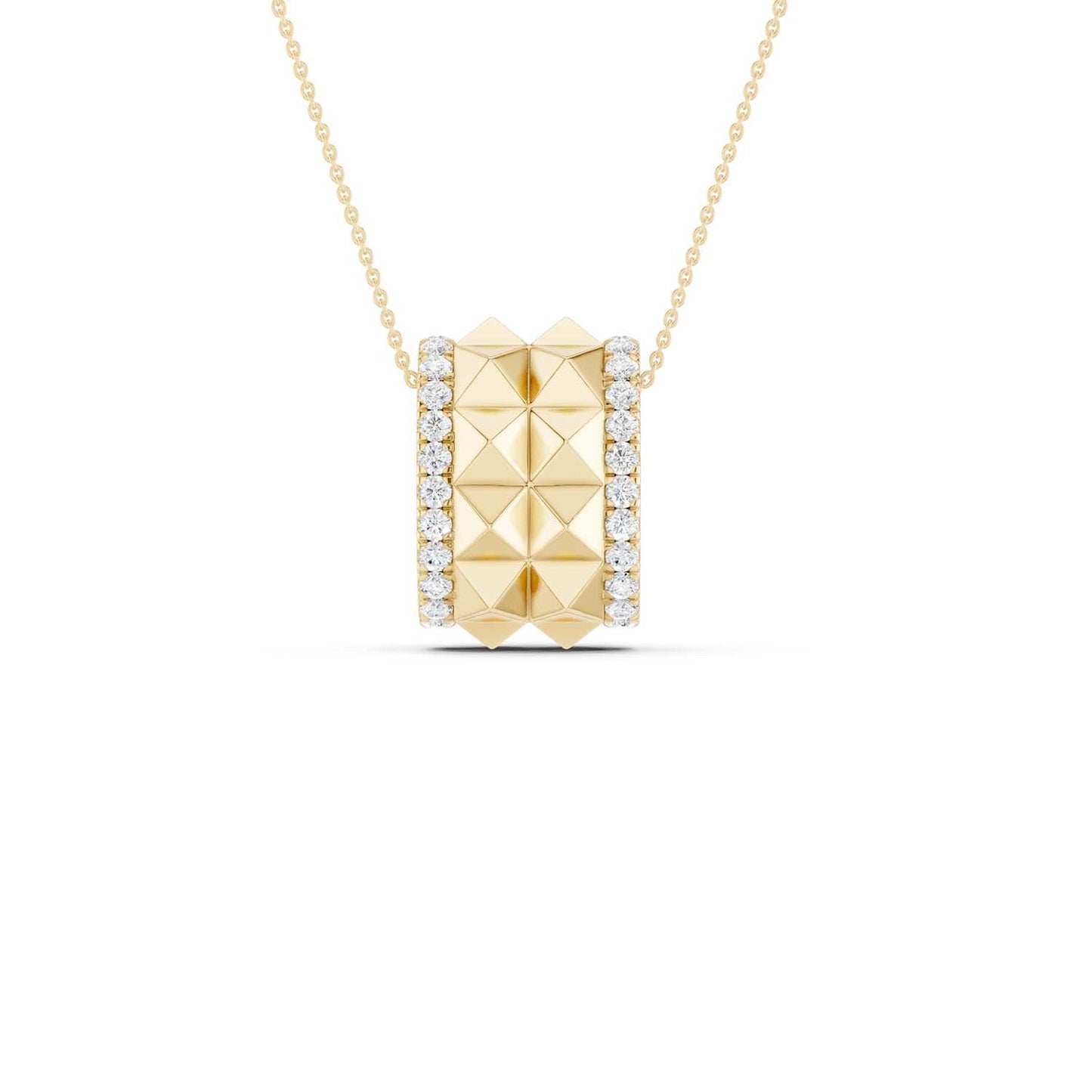 Two-Tier Pyramid Spiked Pendant Necklace