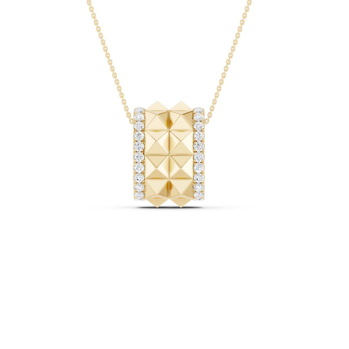 Two-Tier Pyramid Spiked Pendant Necklace