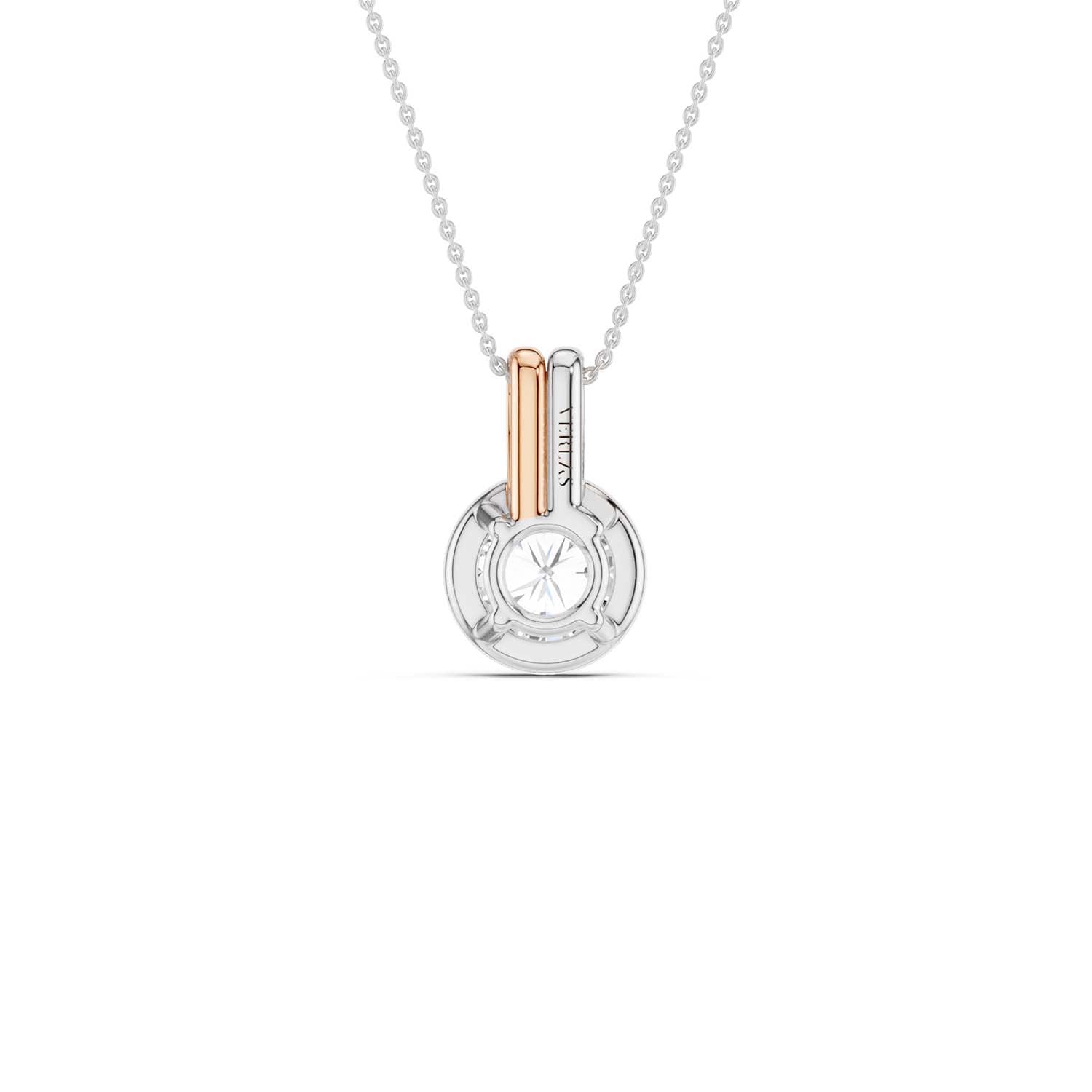 Coupled Round Solitaire Bezel Necklace