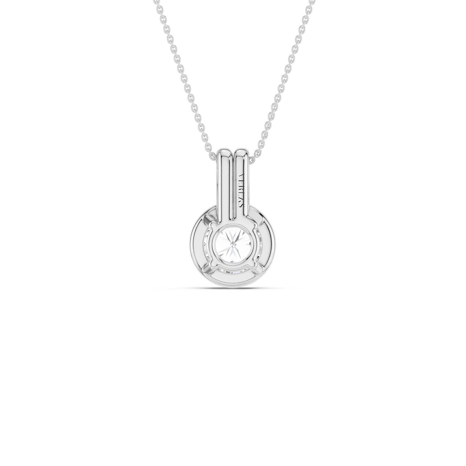 Coupled Round Solitaire Bezel Necklace