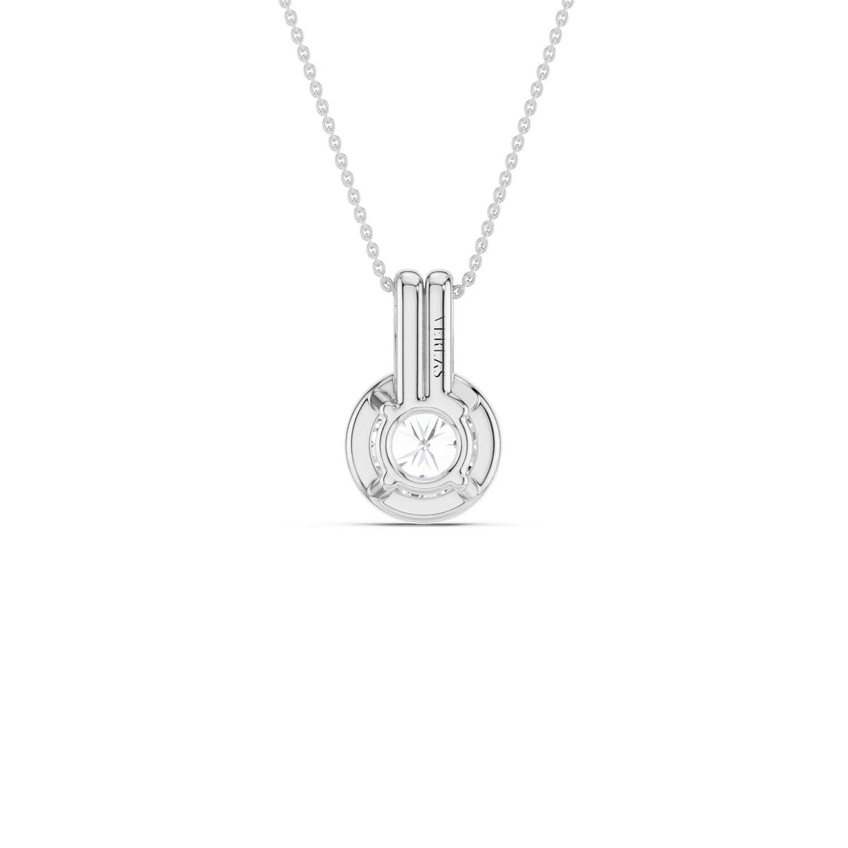 Coupled Round Solitaire Bezel Necklace
