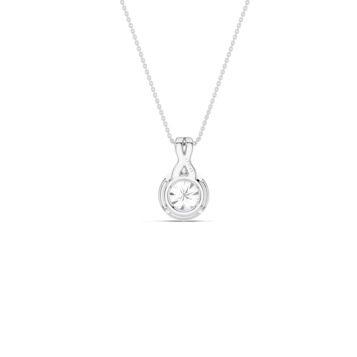 Twisted Round Bezel Pendant Necklace
