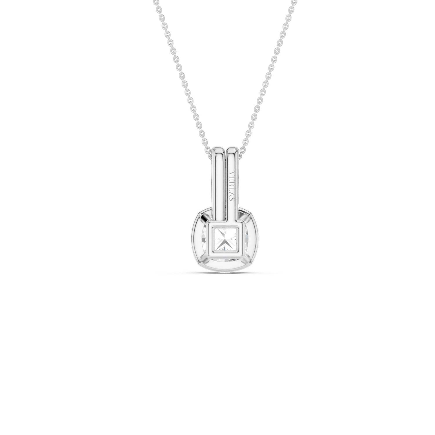 Coupled Cushion Bezel Necklace