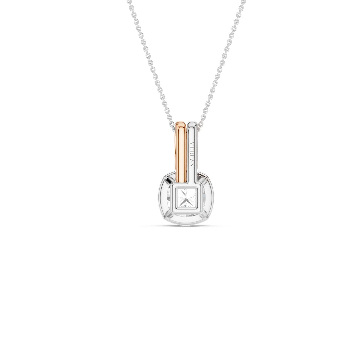 Coupled Cushion Bezel Necklace