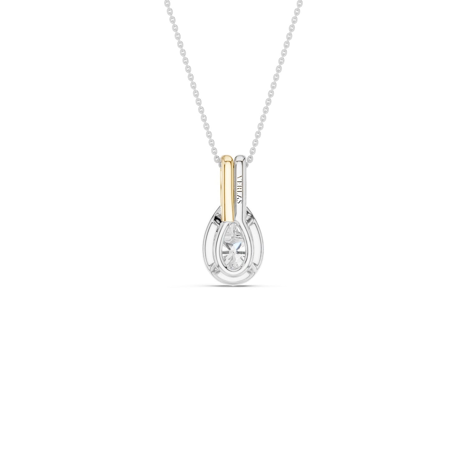 Coupled Pear Bezel Necklace