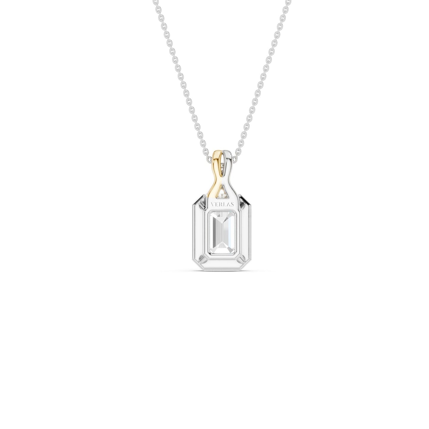 Twisted Emerald Bezel Pendant Necklace
