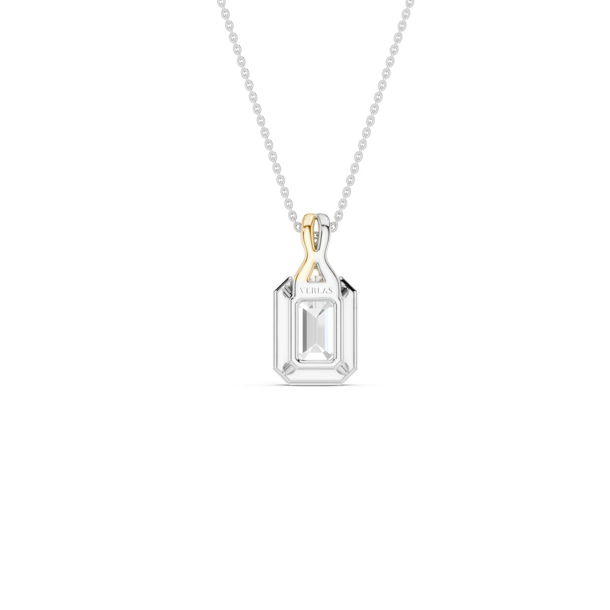 Twisted Emerald Bezel Pendant Necklace