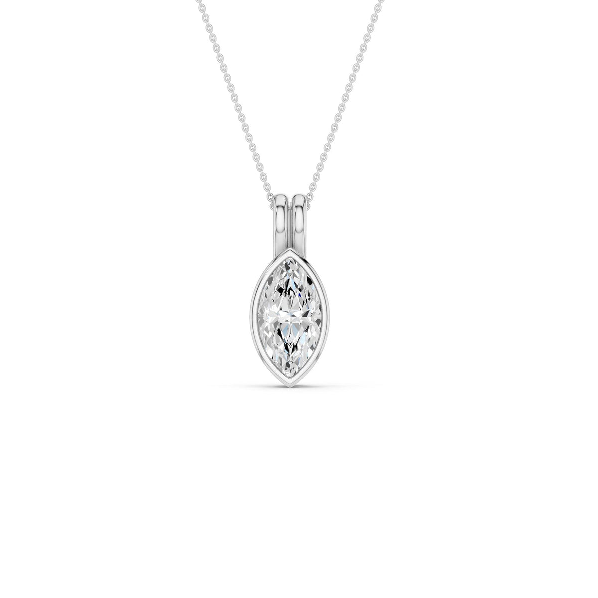 Coupled Marquise Bezel Necklace