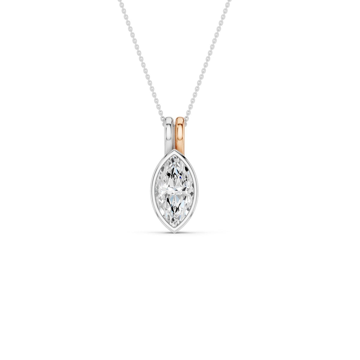 Coupled Marquise Bezel Necklace