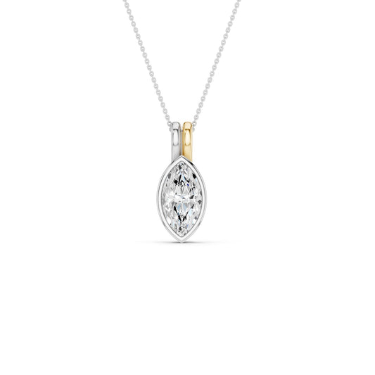 Coupled Marquise Bezel Necklace
