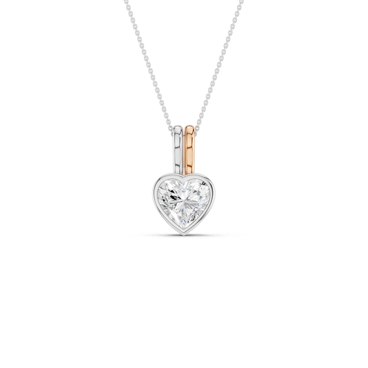 Coupled Heart Bezel Necklace